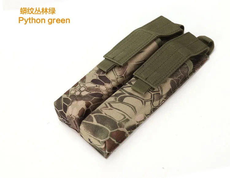 Тактический Двойной подсумок для P90 MOLLE Pouch UMP Mag Bag Airsoft Открытый Камуфляж Военный охотничий аксессуар - Цвет: Python Green