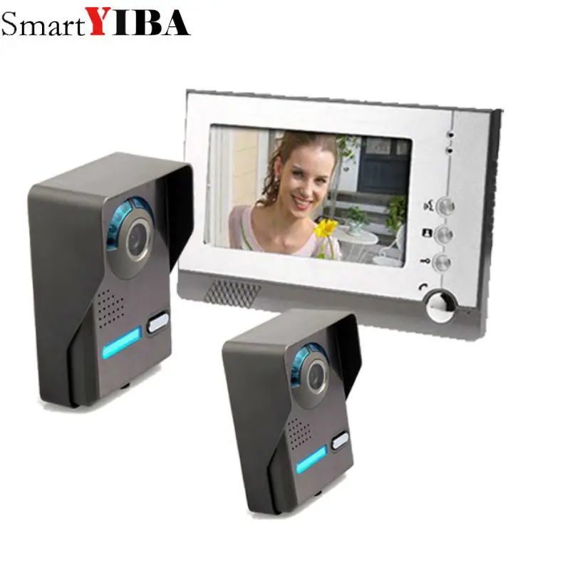 

SmartYIBA 7'' HD Wired Door Bell With Camera Video Intercom Doorbell Indoor Door Visual Phone System Outdoor Security Monitor