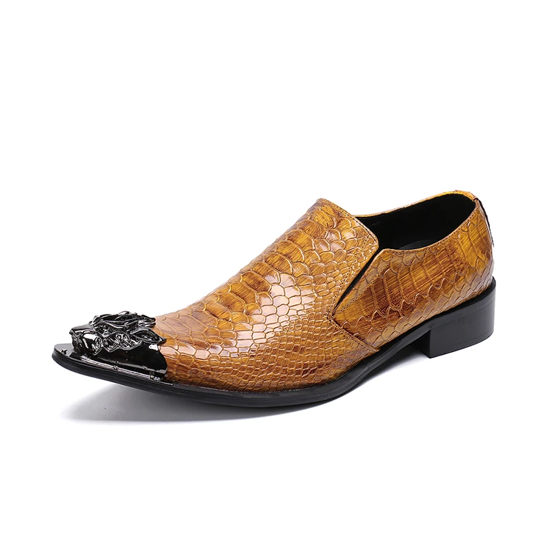 

NX030 New Pattern Tan Leather Oxford Shoes Men Formal Dress Shoes Steel Point Toe Crocodile Pattern Wedding Italian Shoes