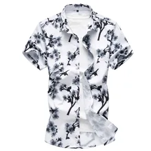 Мужские модные футболки с рисунком чернил, с коротким рукавом, с цветочным рисунком, хлопок, Повседневная дизайнерская рубашка с коротким рукавом, мужские рубашки