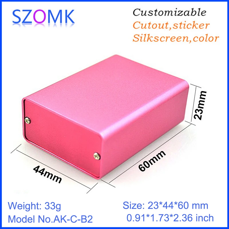

1 piece, 23*44*60mm diy aluminum project box extrusion enclosure for pcb customizable aluminum box enclosure electronic project