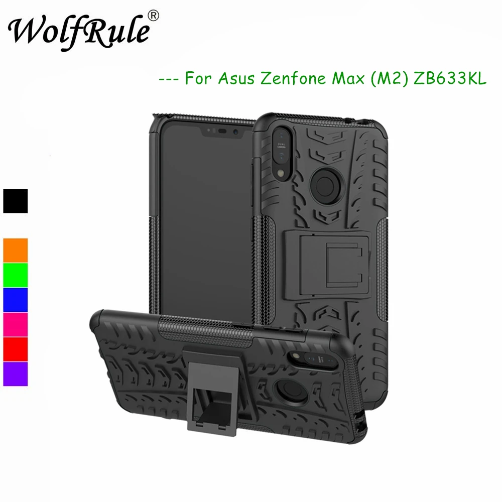 

Case Asus Zenfone Max (M2) ZB633KL Cover Dual Layer Armor Silicon Case For Asus Zenfone Max (M2) ZB633KL Holder Stand Shells