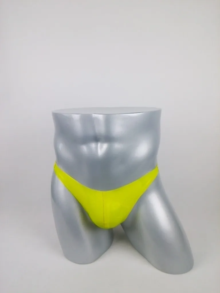 Sexy Men's Yellow Latex Briefs Fetish Rubber Underpants Customize Hand-made Free-1