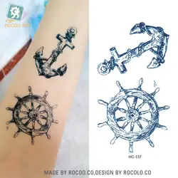 Hk-030new дизайн flash татуировки съемный водонепроницаемый черный Временные татуировки, боди-арт татуировки металлический временные татуировки