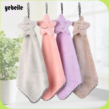 

Yebeile 1bag = 5 pcs kids towel, kitchen towel, absorbent microfiber children cartoon towel kindergarten use 21*40cm