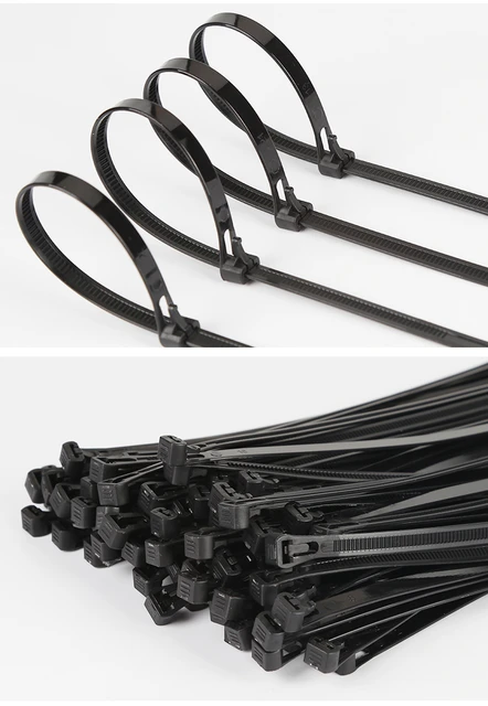 100pcs BLACK 8*100-450mm xintylink releasable Nylon Cable ties Network  Plastic Cable Wire Organiser reusable Zip Tie Cord Strap