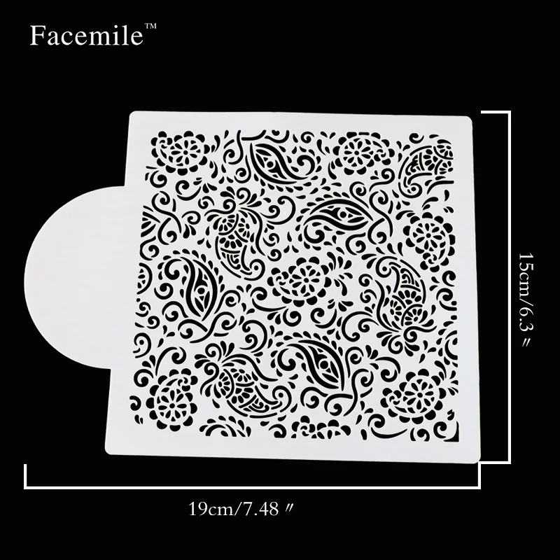 15x19 см Facemile новый бренд Пейсли Торт Помадка кекс украшения выпечки Шаблоны для