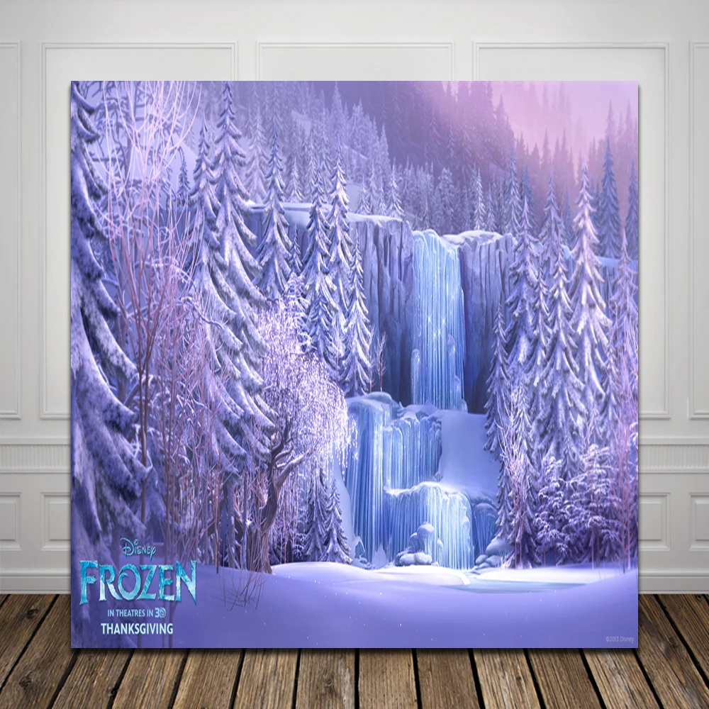 

HUAYI birthday backdrop for frozen Computer Printed Photography Backdrop xt3889