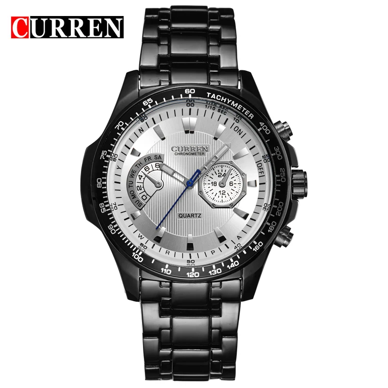 

Curren quartz Black steel Vogue Business Military Man Men's watches 3ATM waterproof Dropship 8020 Relogio