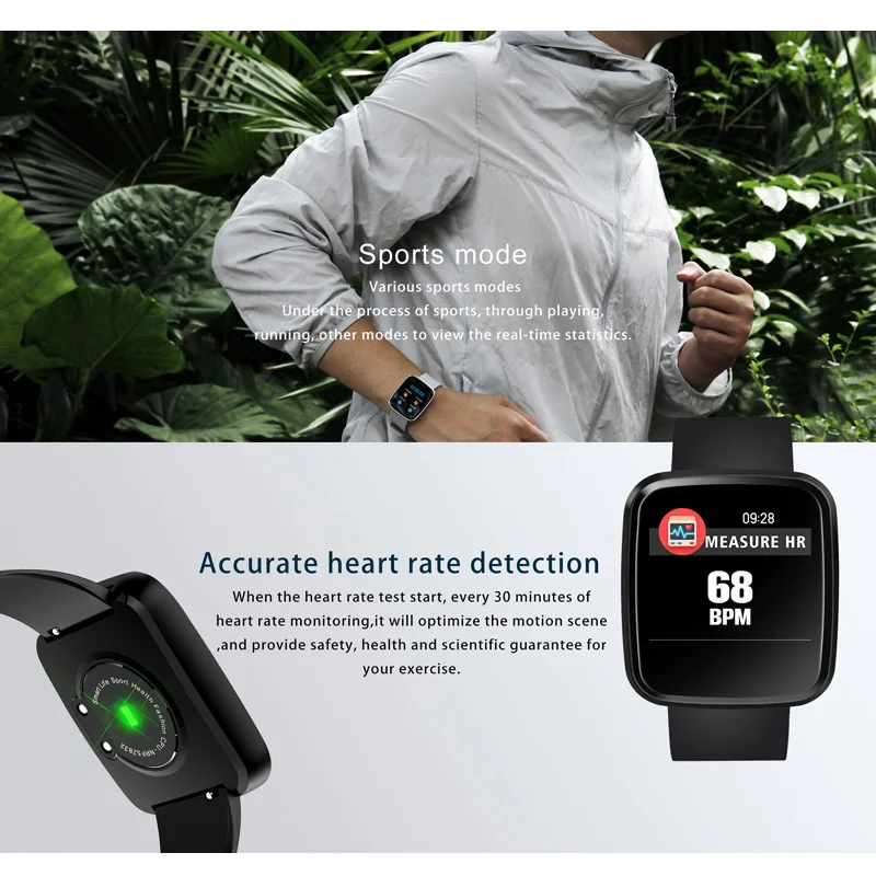 V6 Heart Rate Monitor Fitness tracker Blood Oxygen Pressure Smart Band High-definition Screen Weather Forecast Wristband