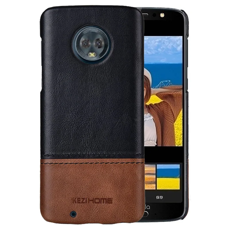 Для MOTO G6 плюс Натуральная кожа флип-кейс из натуральной кожи для задней панели