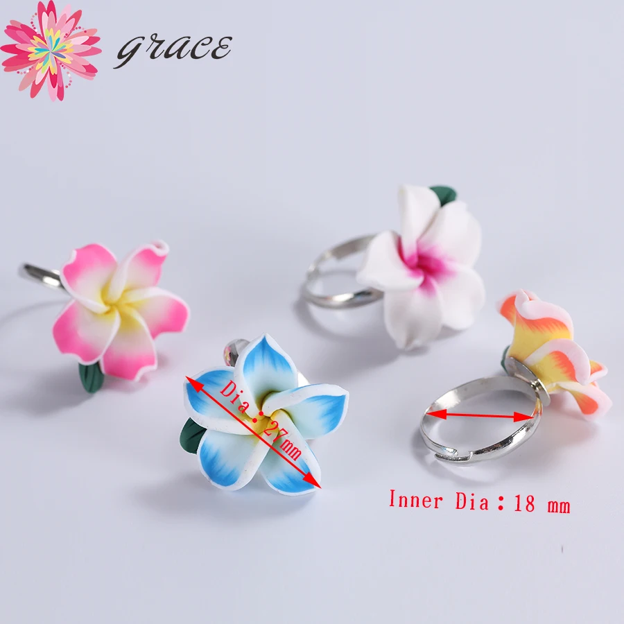 Chunky Plumeria Flower Statement Ring – Adjustable Open Wrap, Silver Plated, Sizes 6-7, Floral Jewelry