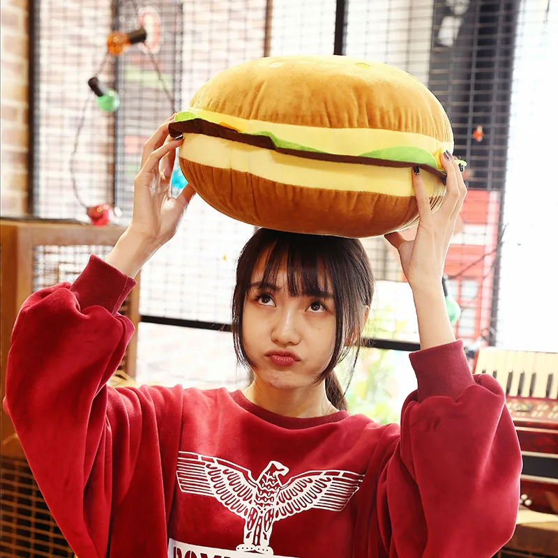 

Simulation Hamburger Pillow Plush Toy Creative Office Cushion High Quality for Birthday Gift Personalized Pillow Food Toys 40CM