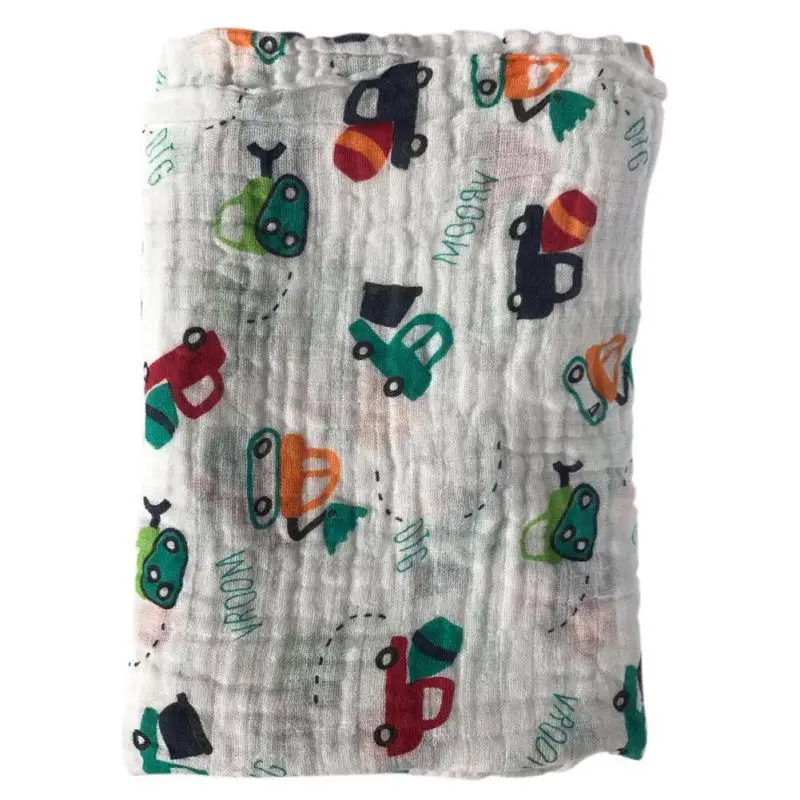 Высокое качество детское Хлопковое одеяло 115x115 см Новорожденных Обертывание мягкие и дышащие Мультяшные животные дизайн летнее одеяло