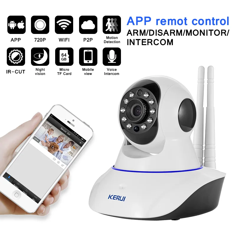 KERUI Android IOS app remote control WIFI GSM PSTN three in one home security alarm system high quality gsm alarm system