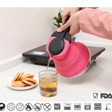 1.5L силиконовый чайник для воды складной горшок складной Кемпинг путешествия Туризм кухонные инструменты Чай Кофе кухонная посуда