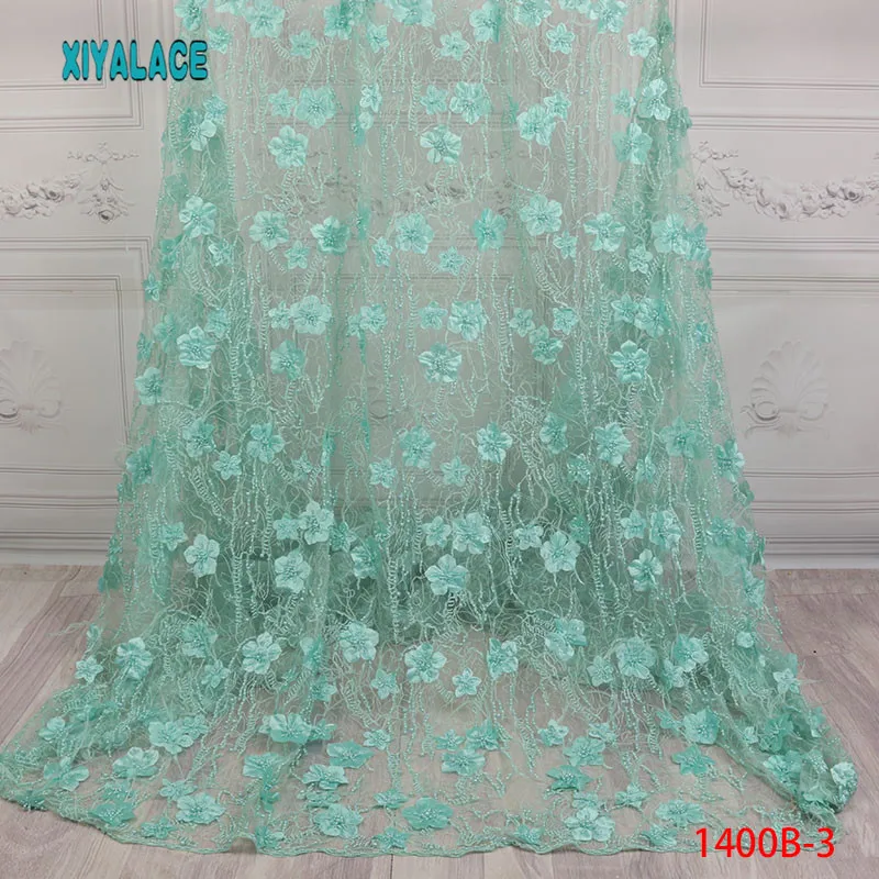 

Noble African Lace Fabric Heavy Beaded 3d Flower Fabric White French Lace Fabric Embroidery For Nigerian Wedding 5yards PGC1400b