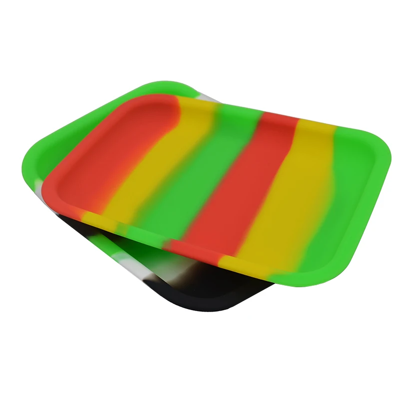 

2pcs Silicone tray rolling trays S size Silicon Jar Container Dish Wax Dab Cigarette disk silicone pallet Smoking Accessories