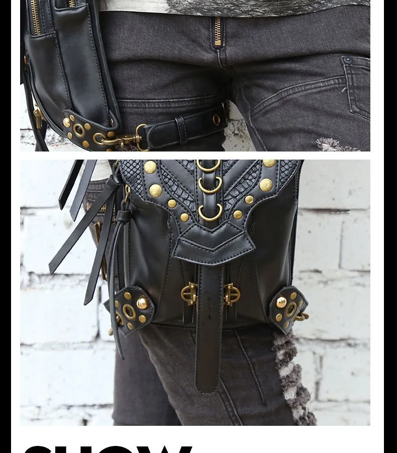 Carteras Mujer steam punk мешок бедра Двигатель ноги Outlaw пакет кобура защищены кошелек плеча рюкзак кошелек Искусственная кожа женщины сумку