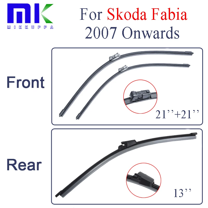 Передние и задние щетки стеклоочистителя для Skoda Fabia 2007 2008 2009 2010-2016 силиконовая