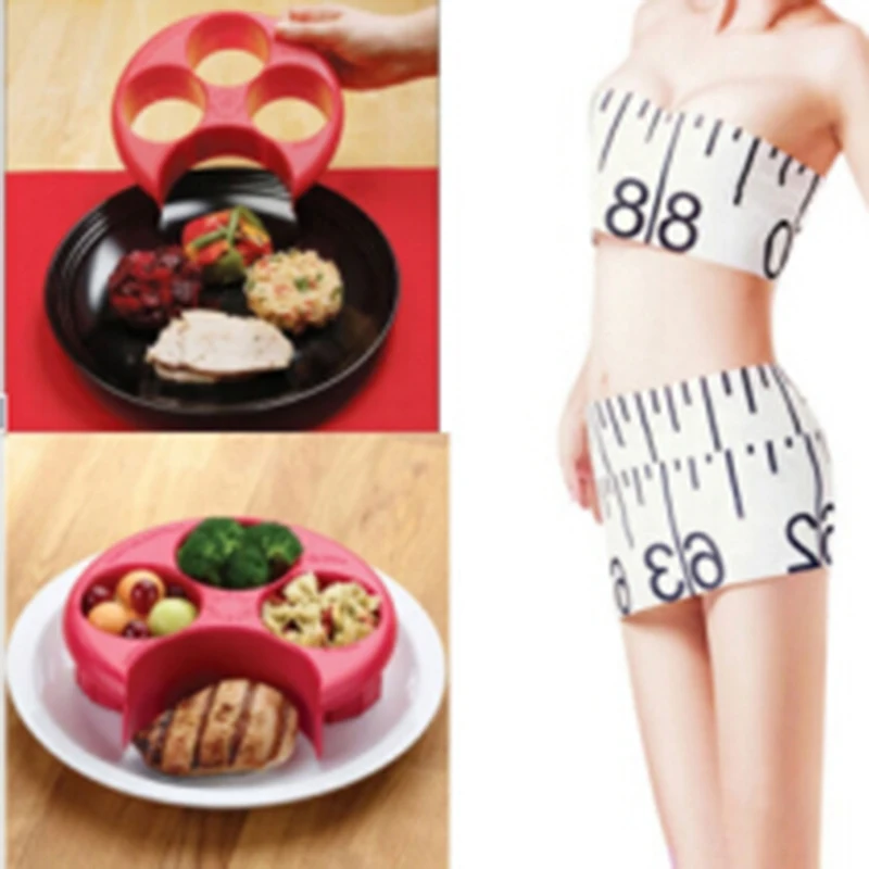 

Diet Slimming Naturalize Manage Control Plate New Healthy Red Meal Measure Perfect Portion Weight Control Plate