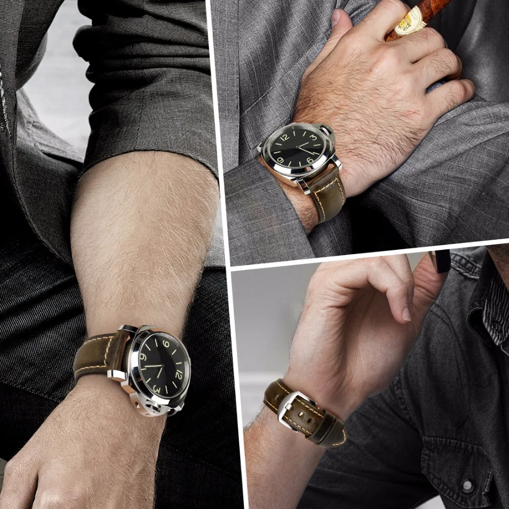 Ремешок для часов MAIKES из натуральной коровьей кожи зеленый браслет Tissot Fossil 20 мм 22