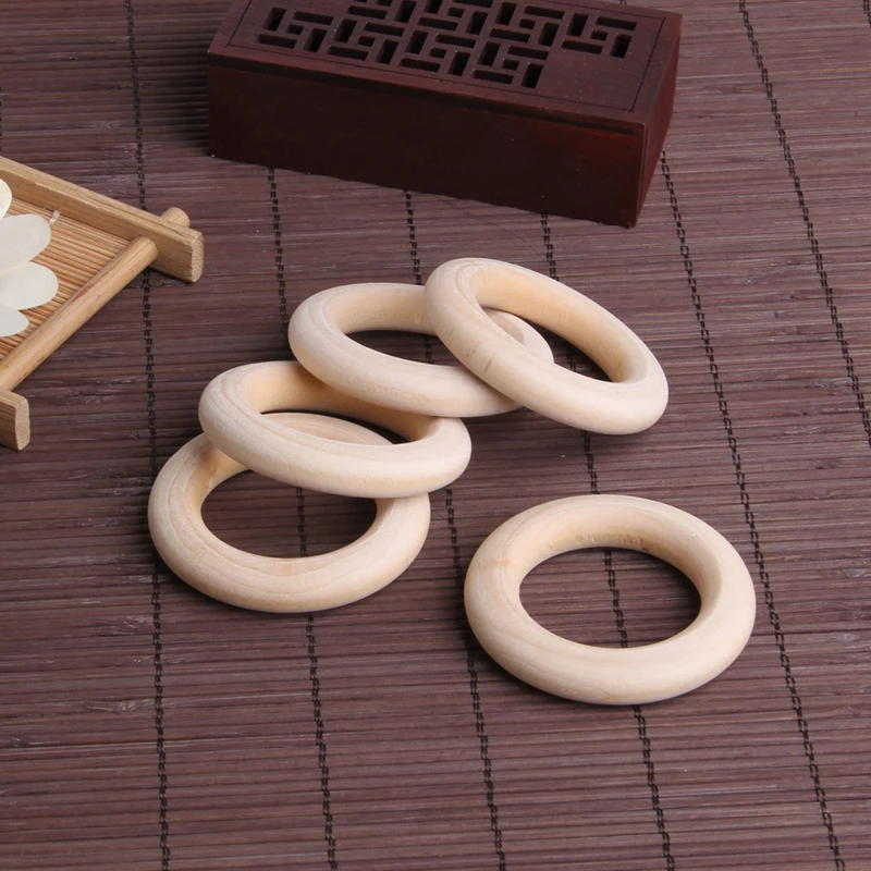 5 шт. Детские кольца прорезыватели из натурального дерева 55 мм|teething ring|baby teething