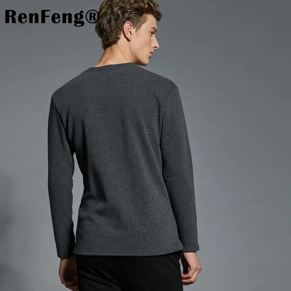 Flannel Warm Mens Undershirts Man Bottoming Shirt Men T-shirt Bodybuilding Underwear Undershirt Autumn Slim Fitness tops tees (5)