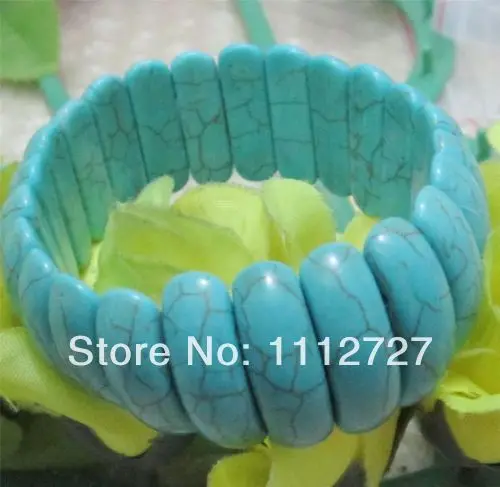 

hot Stone Jewelry Beads 8-24mm blue Turkey Stone Bracelet Hand Made Bracelet Gifts For Girl Fashion Jewelry 7.5''Wholesale Price
