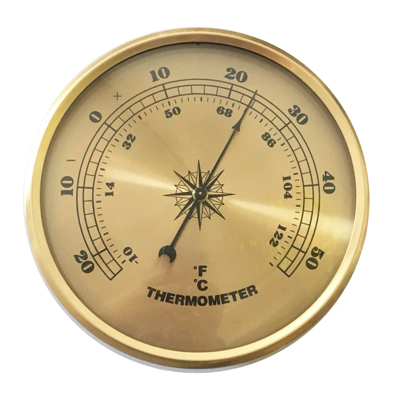 High Quality 108mm Brass Shell Wall Hanging Therometer Barometerin