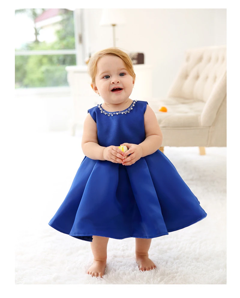IYEAL/платья для маленьких девочек; бант для новорожденных; крестильное платье для младенца с цветочным узором; свадебные платья для девочек; цвет синий, розовый