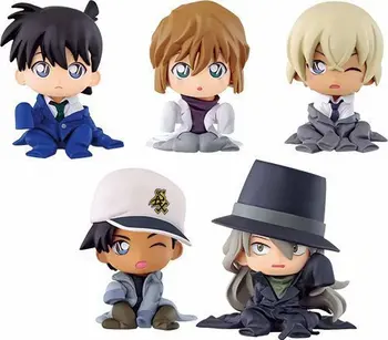 

NEW hot 5cm 5pcs/set Detective Conan Case Closed Gin Furuya Rei Haibara Ai Action figure toys doll collection Christmas gift