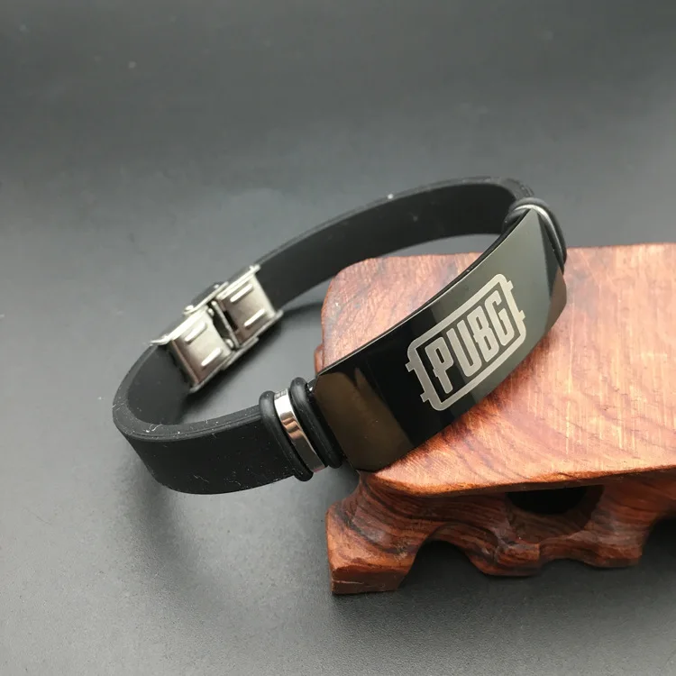 Game Pubg Bracelet Silica Gel Stainless Steel Wristband Cosplay