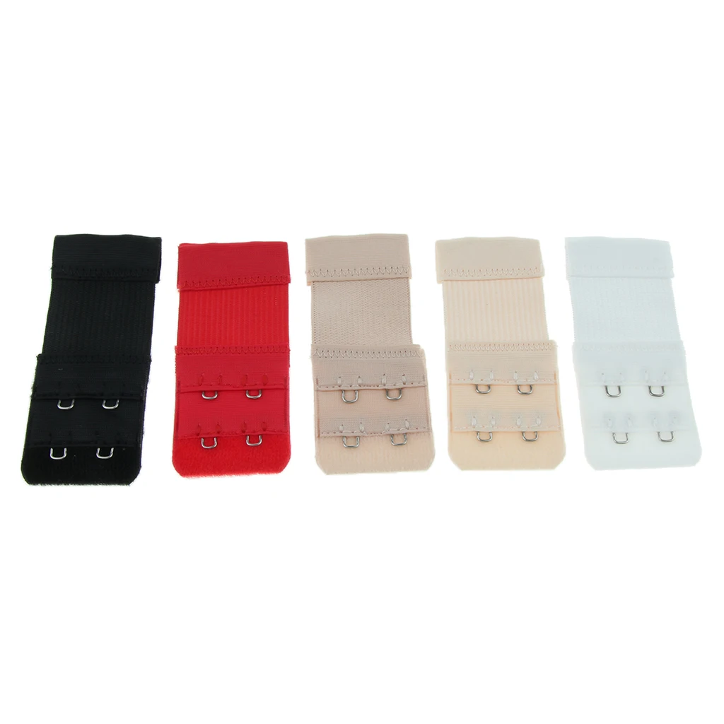 5x Women Bra Extender Bra Extension Strapless Underwear Strap Bra Back Band Extension Buckle Strechy Extension Bra Clip 2 Hooks 