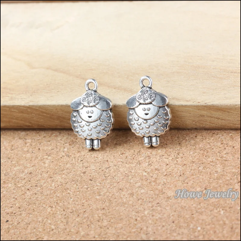 

Wholesale 12 pcs ancient silver Cute little sheep Pendant Alloy DIY Fashion charm Bracelet Necklace Jewelry accessories 20113