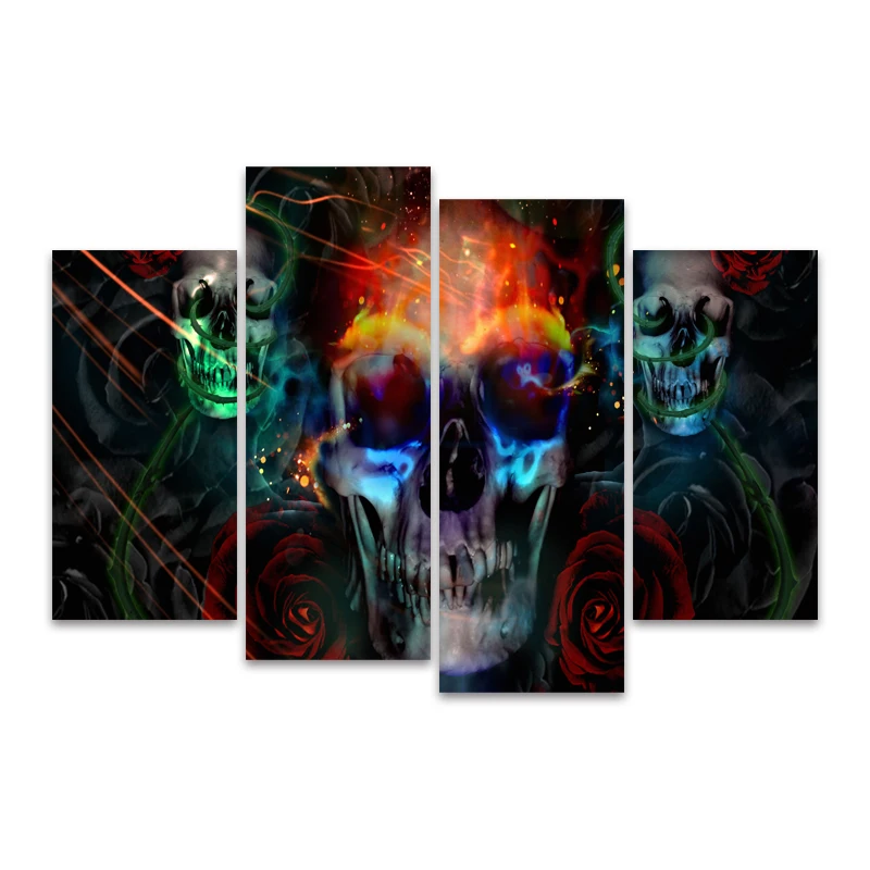 

4 pieces Shantou terror Big Size Posters Home Decor Oil Painting Modern Canvas Painting Wall Pictures Living room Haunted house