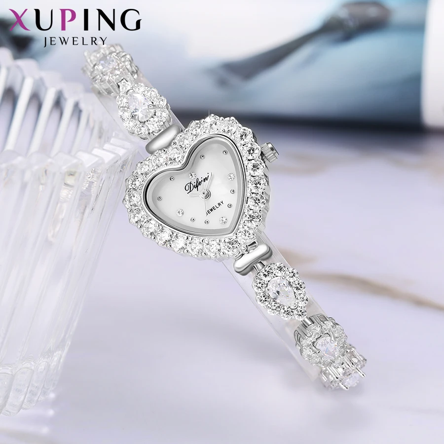 Xuping в форме сердца Белый синтетический фианит часы для женщин Новое поступление Капли воды Европейский стиль роскошные подарки 00004