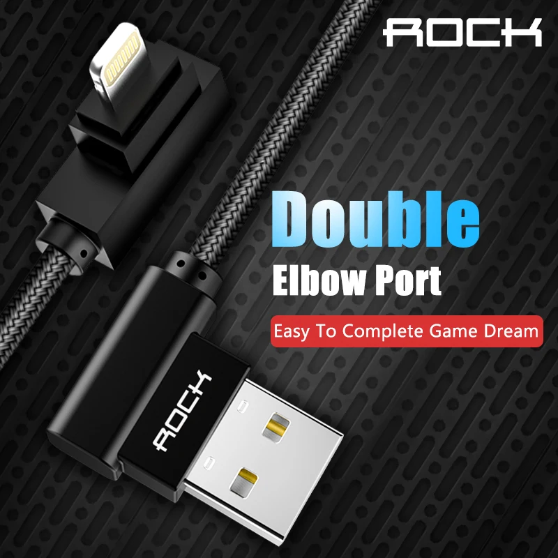 

USB Cable For iPhone X 8 7 6 5s 6s Plus,ROCK Charging Cable 2.1A Fast Charging L Type USB Data Cable For iPhone Charger Cable