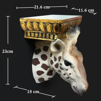 Творческий декор для стен Слон/фигурка жирафа организатор полка декоративные висит статуя из смолы хранения ТВ задний план Shief - Цвет: Giraffe