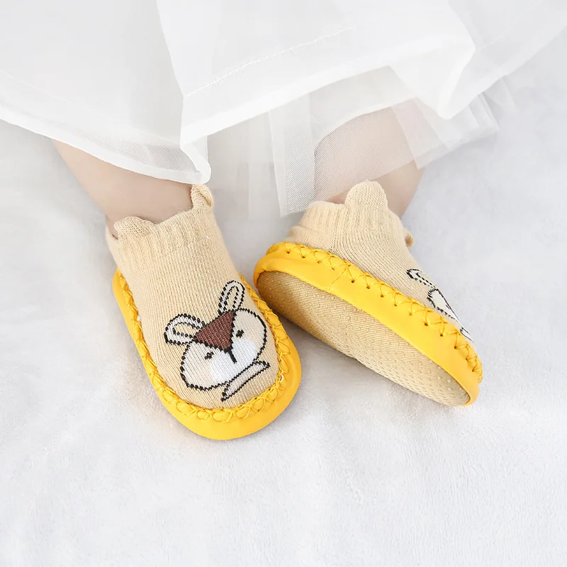 CYSINCOS/Прямая поставка, новые весенне-осенние детские носки-тапочки с мультяшными животными Нескользящие мягкие детские носки для малышей