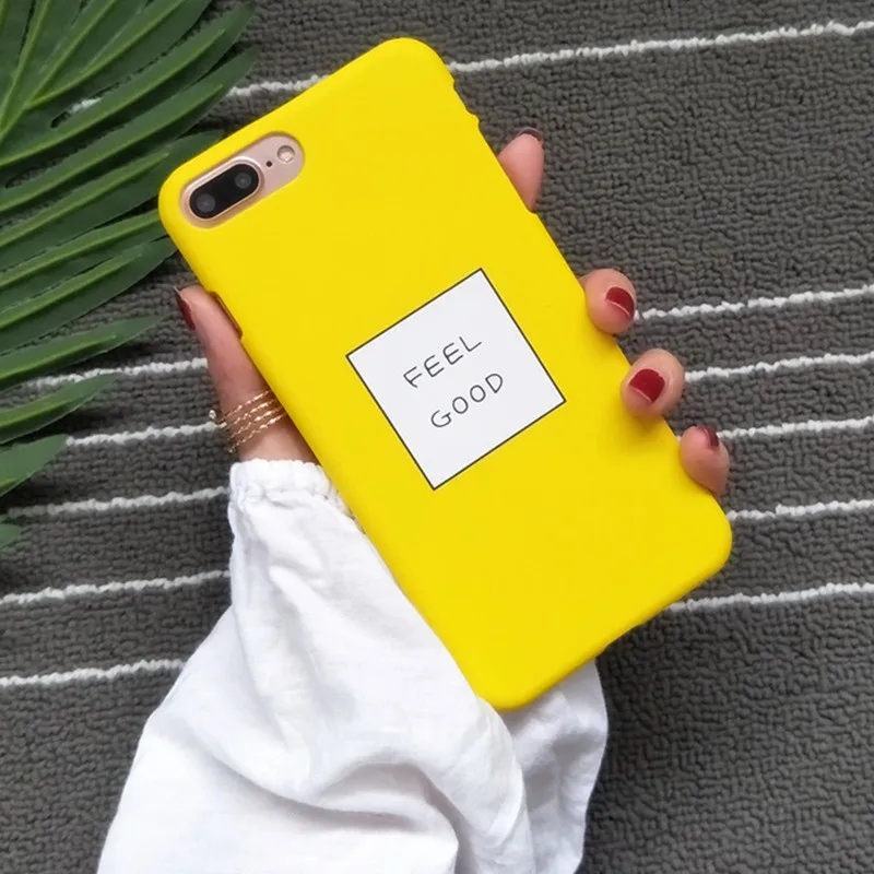 Чехол для телефона с надписью STROLLIFE FEEL GOOD iphone 8 Чехлы тонкий милый карамельный
