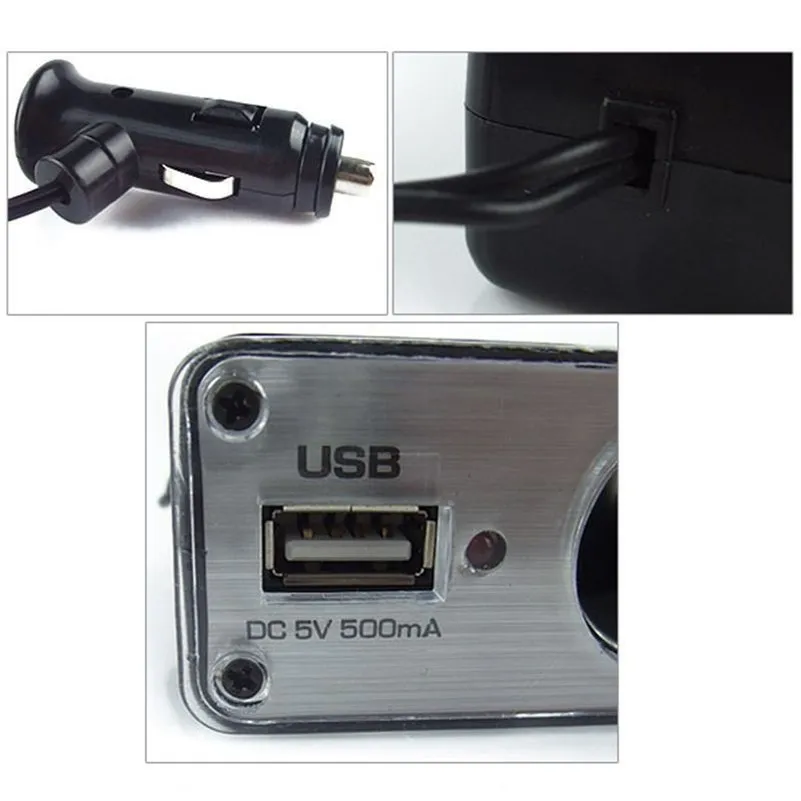 Высокое качество 3 Way розетка для автомобильного прикуривателя Разветвитель Зарядное устройство Мощность адаптер переменного тока+ USB Порты и разъёмы штекер 12 V-24 V