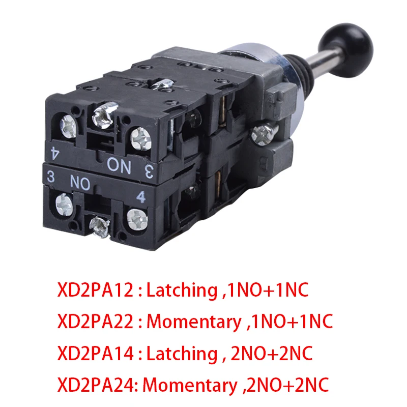 1NO 1NC XD2PA12 XD2PA22 2NO 2NC XD2PA14 XD2PA24 Выключатель без фиксации рычажный переключатель кулисный переключатель джойстика контроллеров