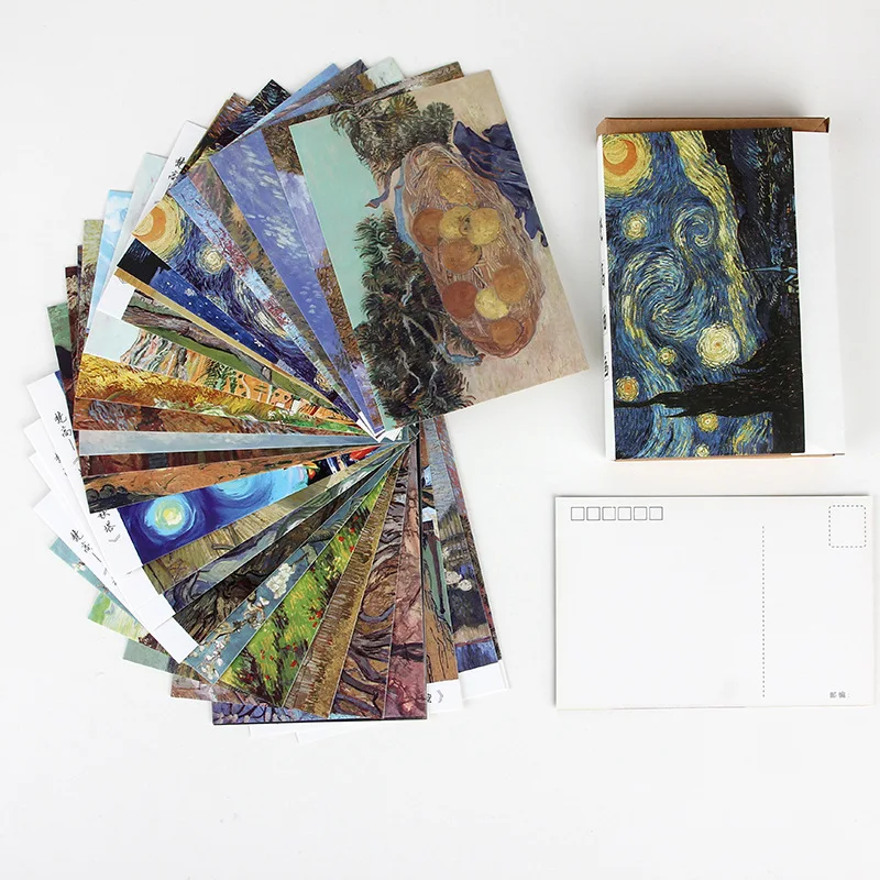 

30 Sheets/Set Van Gogh Oil Painting Postcard/Greeting Card/Message Card/Birthday Letter Envelope Gift Card Two sizes