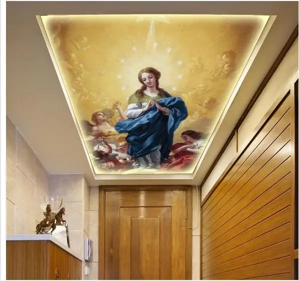 Buy custom 3d ceiling murals wallpaper European