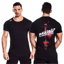 2018 New Men Short sleeve T shirt Fitness Workout Cotton t shirt Man O Neck Letter