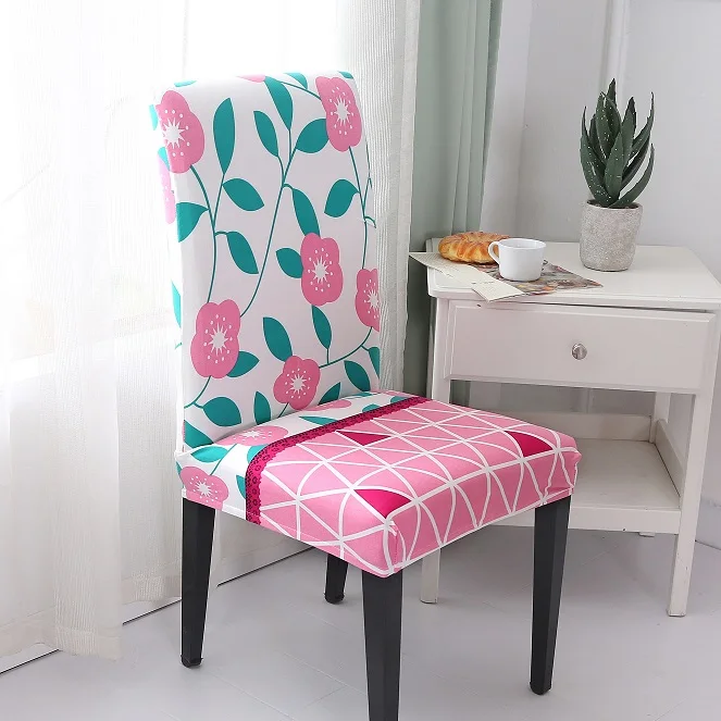 Универсальный размер, несколько узоров, растягивающиеся чехлы на стулья, спандекс, для украшения дома в гостиной, столовой - Цвет: Chaircoverpattern23