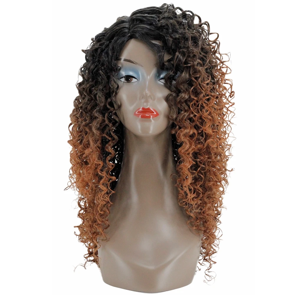 

X-COSTUME Women Fashion Cosplay Curly Headwear Black and Brown Long Hair Accessories Heat Resistance Fiber Party Cosplay Hairs
