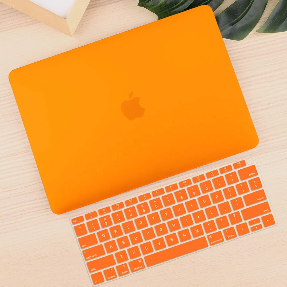 Кристально прозрачный чехол для Apple Macbook Air Pro retina 11 12 13 15 для Macbook New Air 13 чехол для ноутбука A1932 - Цвет: Matte Orange