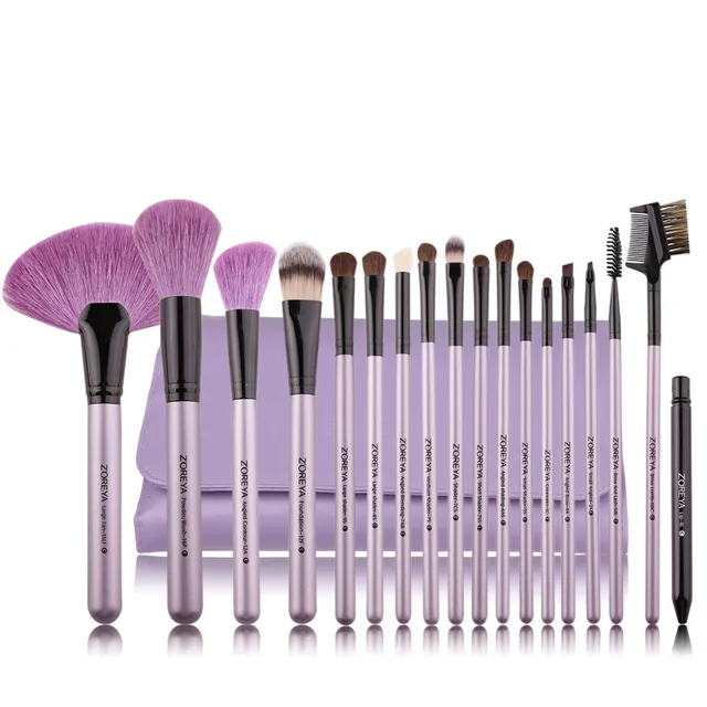 ZOREYA Brand 18Pcs Natural Makeup Brush For Make Up Soft Bristles